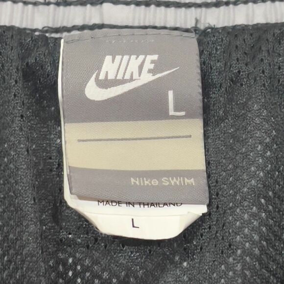 Vintage Y2K Nike Swim Gray Tag Trunks Shorts Spellout Lined - Men's Size Large - Picture 4 of 6